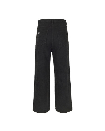 Washed denim trucker pants