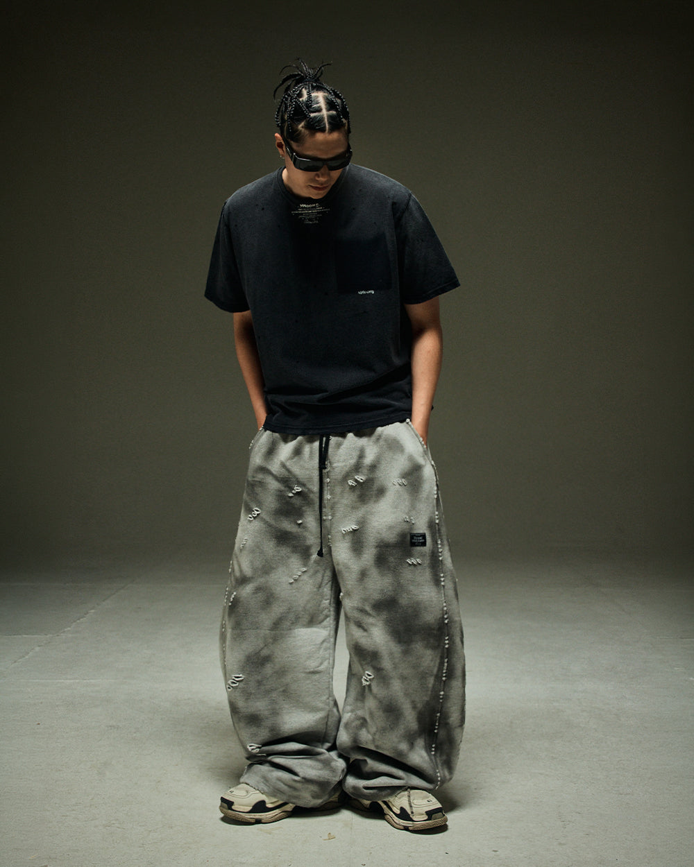 MWOONG Fade out fake pocket tee black(ブラック) 商品画像3/16
