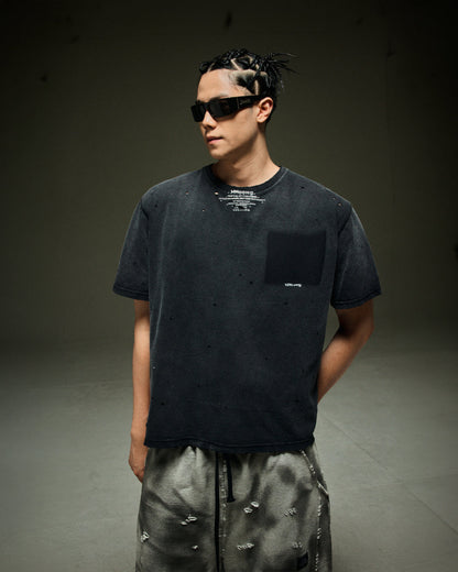 MWOONG Fade out fake pocket tee black(ブラック) 商品画像1/16
