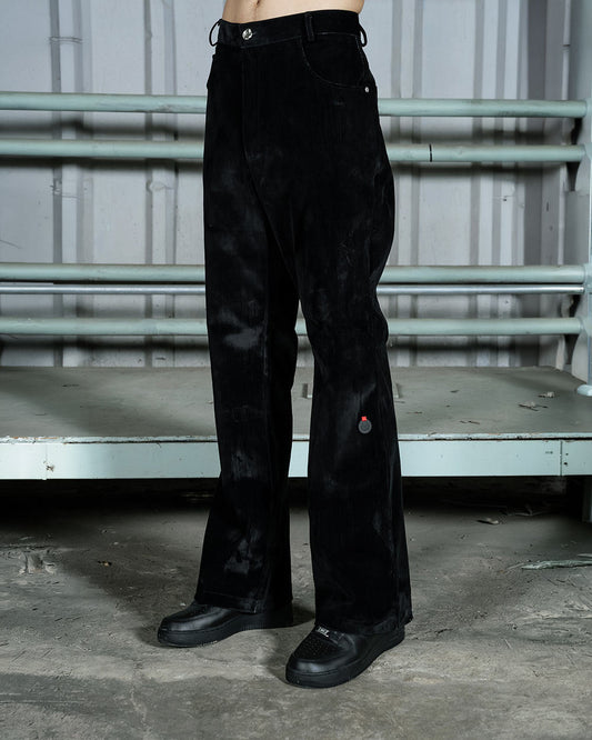 Velvet denim flared pants (2 colors)