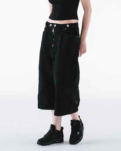 Washed Denim Shorts