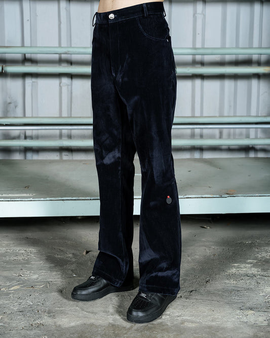 Velvet denim flared pants (2 colors)