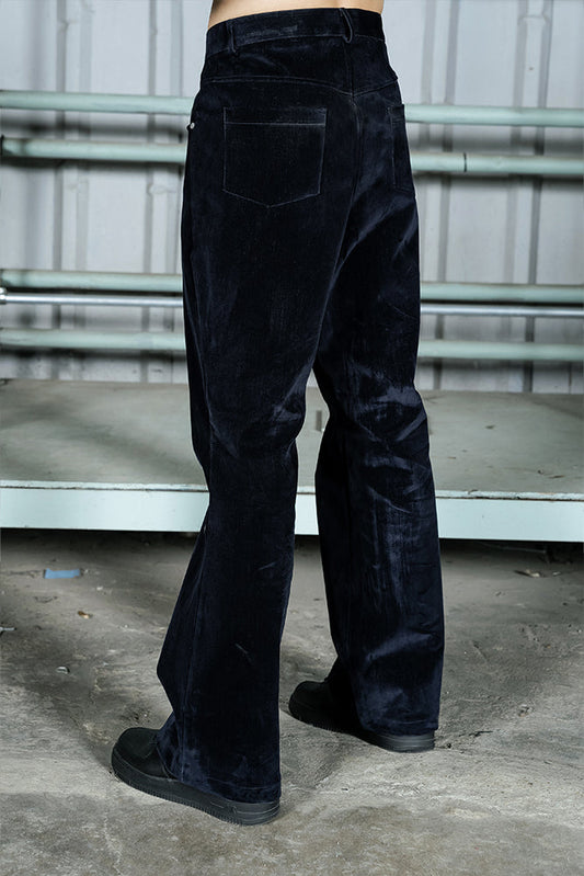 Velvet denim flared pants (2 colors)