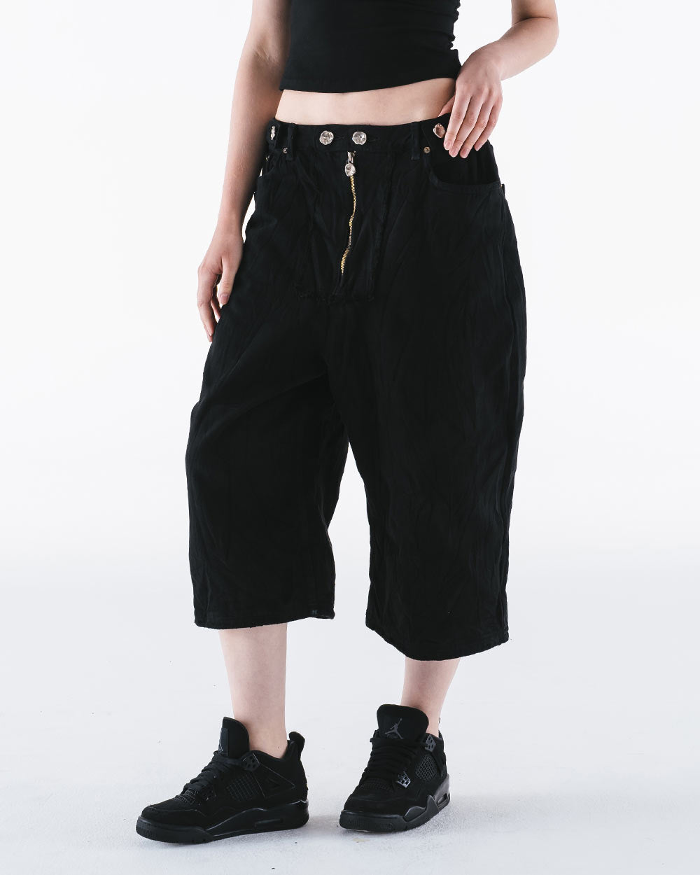 Washed Denim Shorts