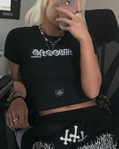 Bloom In Seoul Crop Tee (2 colors)