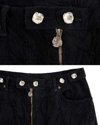Washed Denim Shorts