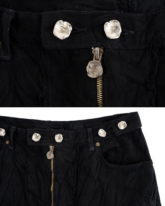 Washed Denim Shorts
