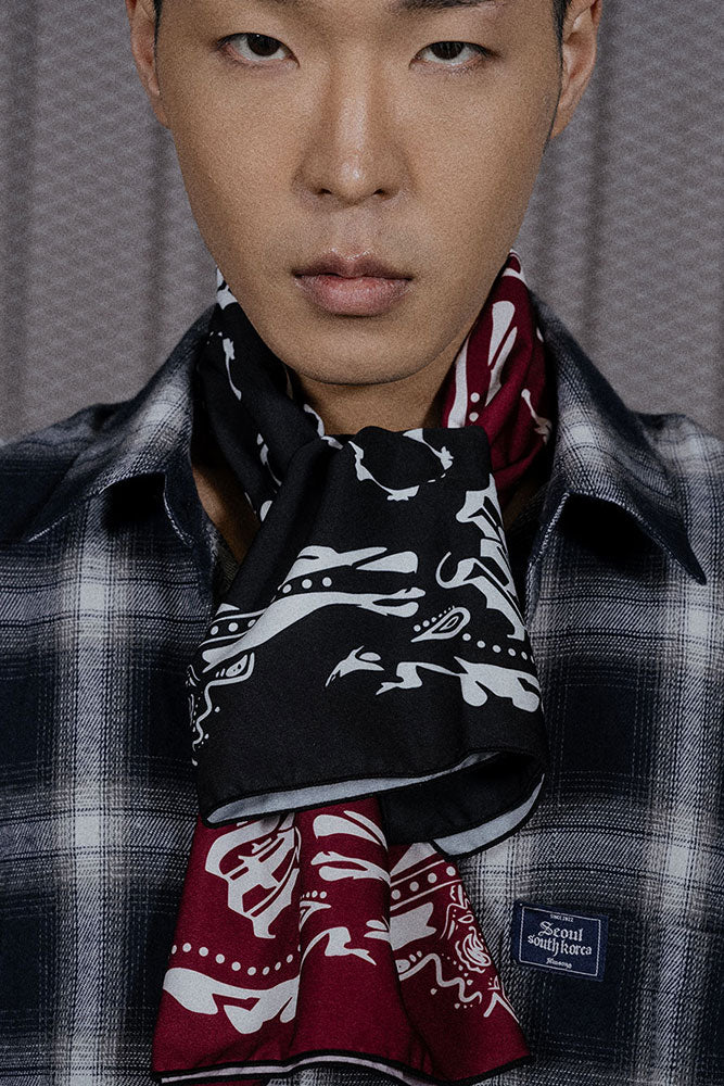 double bandana silk scarf(3color)