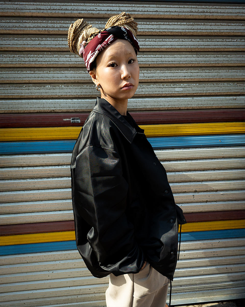 double bandana silk scarf(3color)