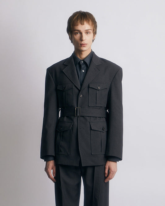 HERITAGE SAFARI TAILORED JACKET -GREY 