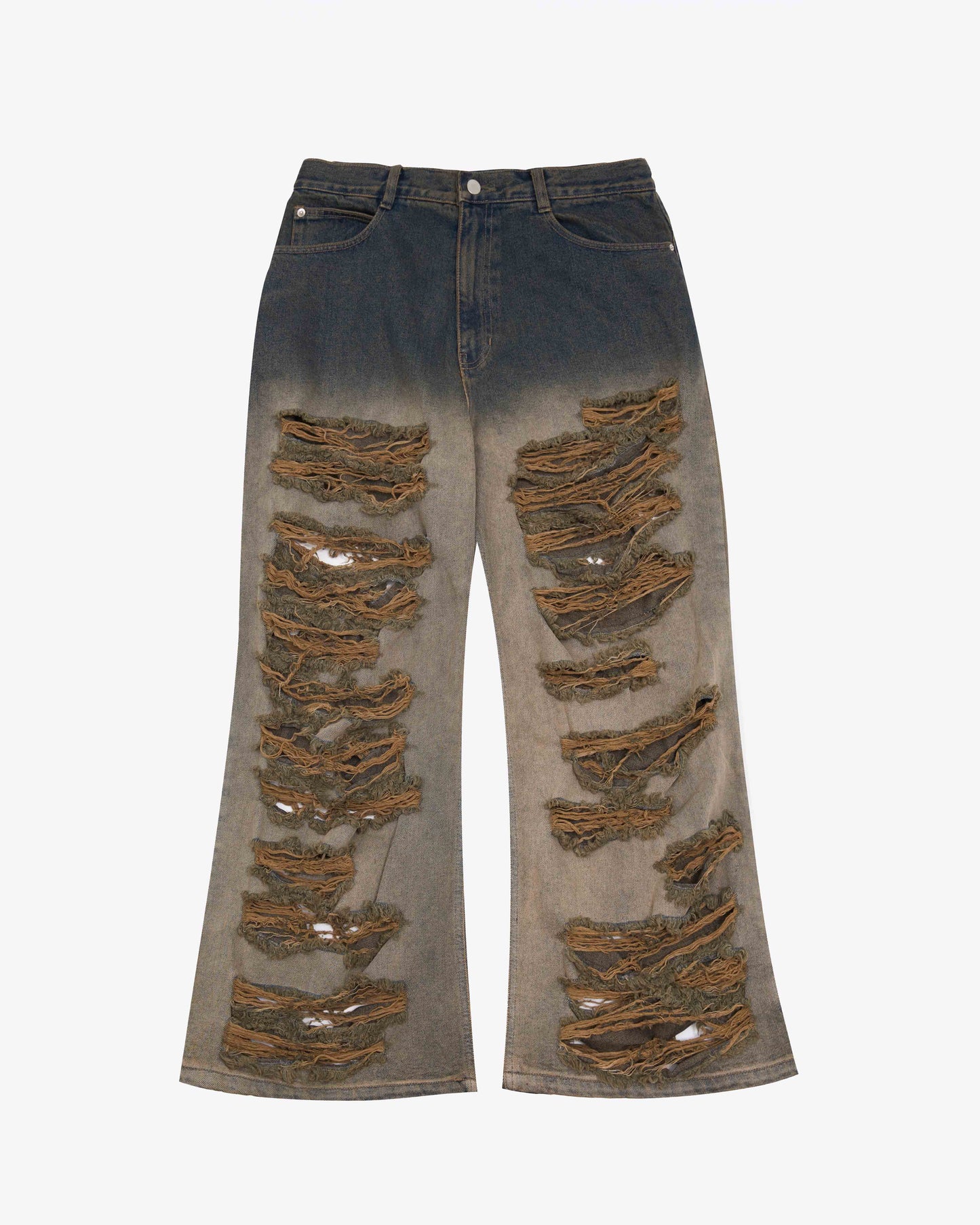 【MOMMANWA モンマンワ】DESTROYED DENIM PANTS (BLUE)