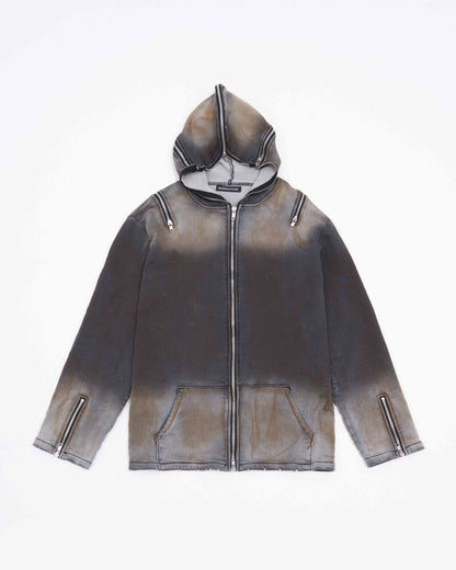 【MOMMANWA】4WAY ZIP-UP HOODIE (COTTON DENIM)
