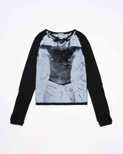 【MOMMANWA】WEIGH-IN LONG SLEEVE (BLACK/GRAY)