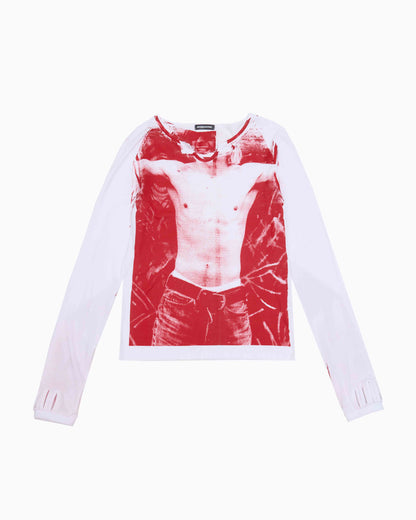 [MOMMANWA] WEIGH-IN LONG SLEEVE (WHITE/RED)