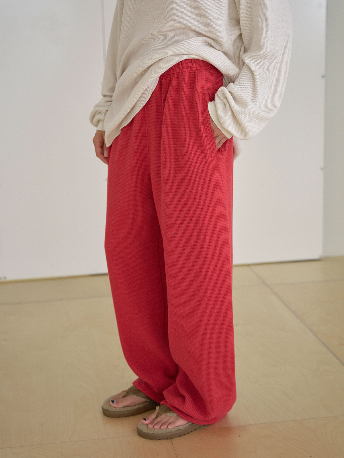 MARAN Current Waffle Sweatpants - Red 商品画像19/21