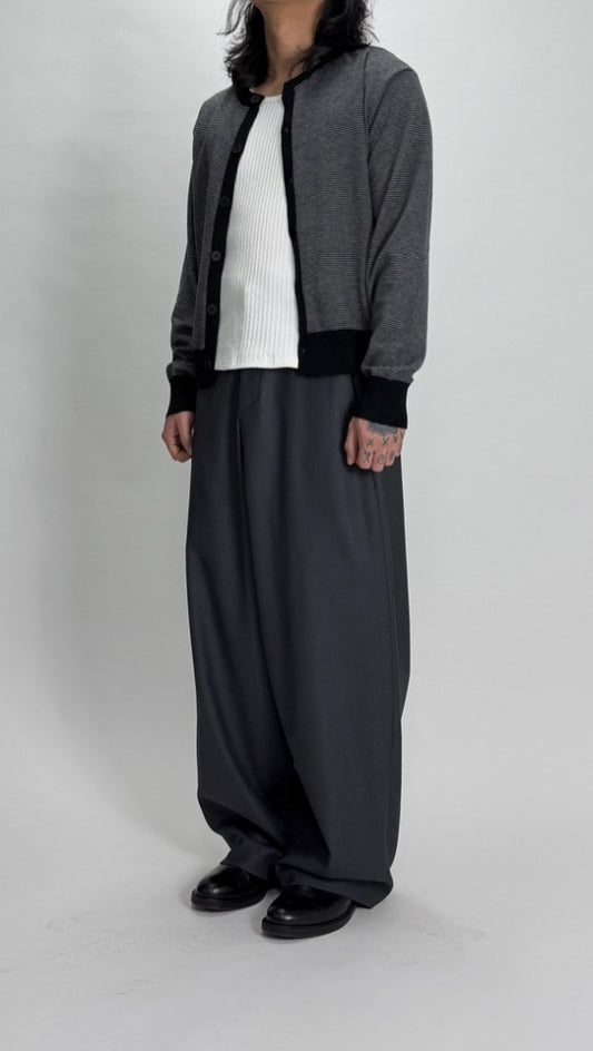Contrast Line Knit Cardigan