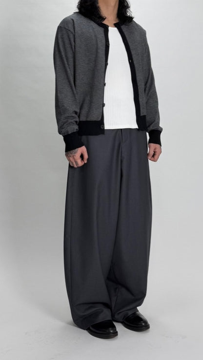 Contrast Line Knit Cardigan