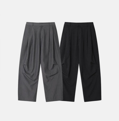 Pinstripe Wide Dart Slacks