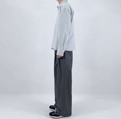 Pinstripe Oversized Shirt - worn back