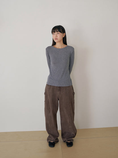 Finger Hole Long Sleeve - Charcoal 9