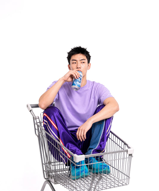 [C Wear] MEN'S CROP T-SHIRT LIGHT PURPLE