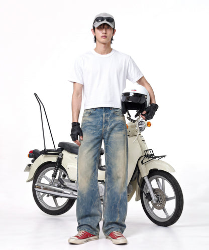 【C Wear】Neck Binding Men's Crop T-Shirt White