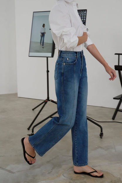 【HER&SHE 2025AW】Pink Label Denim #64 Classic Brush Denim Pants