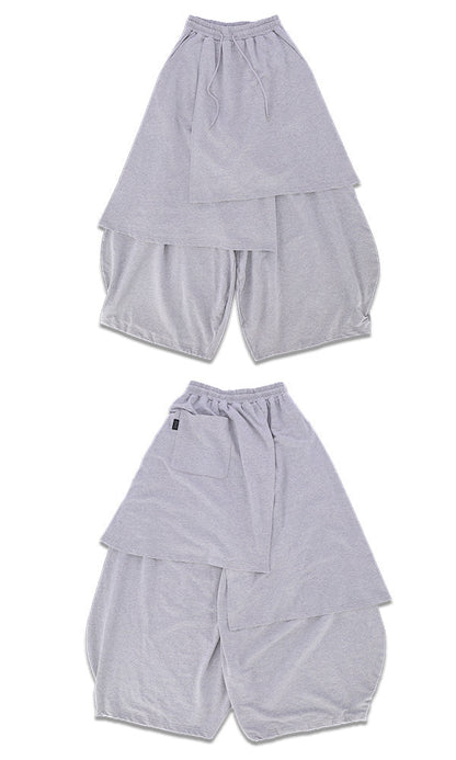 [Reculer] Sweat skirt pants Gray