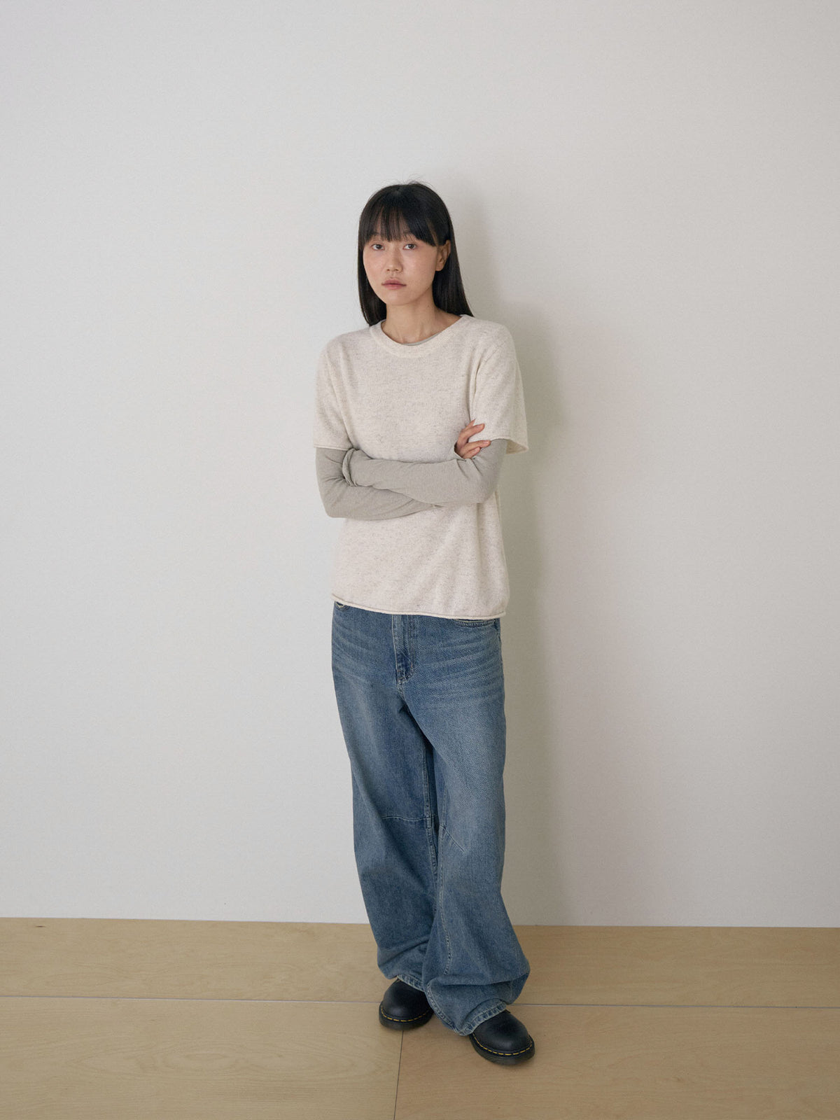 Cutoff Short Sleeve Pullover - Oatmeal 12