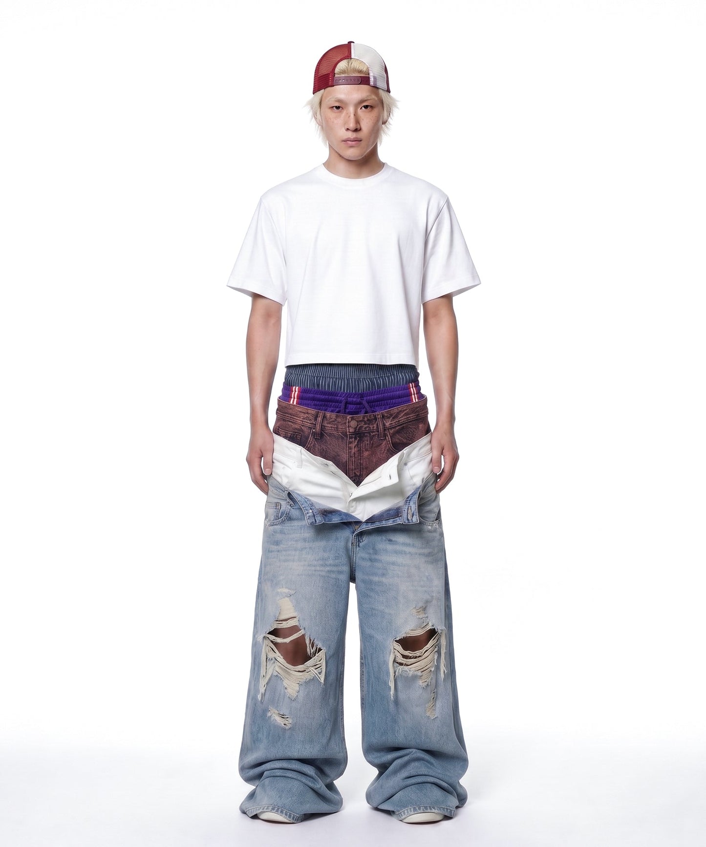 【C Wear シーウエア】Heavyweight Men's Crop T-Shirt White