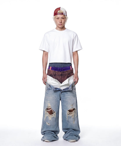 【C Wear シーウエア】Heavyweight Men's Crop T-Shirt White