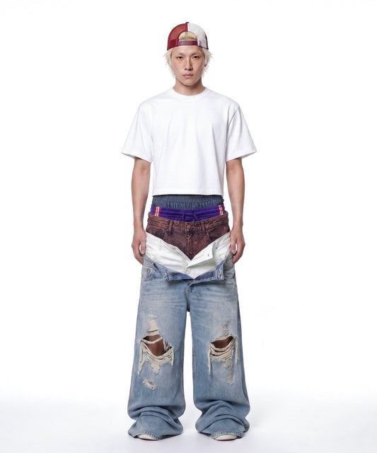 【C Wear シーウエア】Heavyweight Men's Crop T-Shirt White