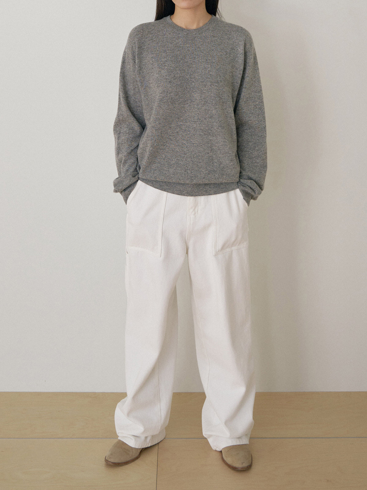 Cashmere Round Pullover - Gray 3