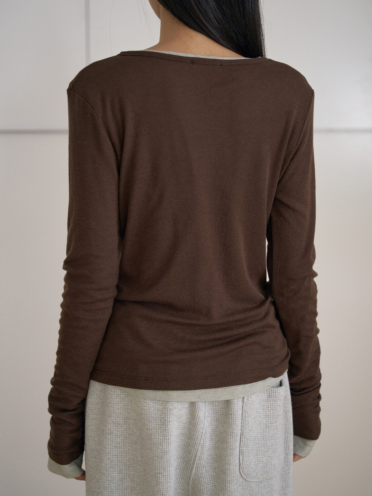 MARAN Finger Hole Long Sleeve - Brown 商品画像17/21