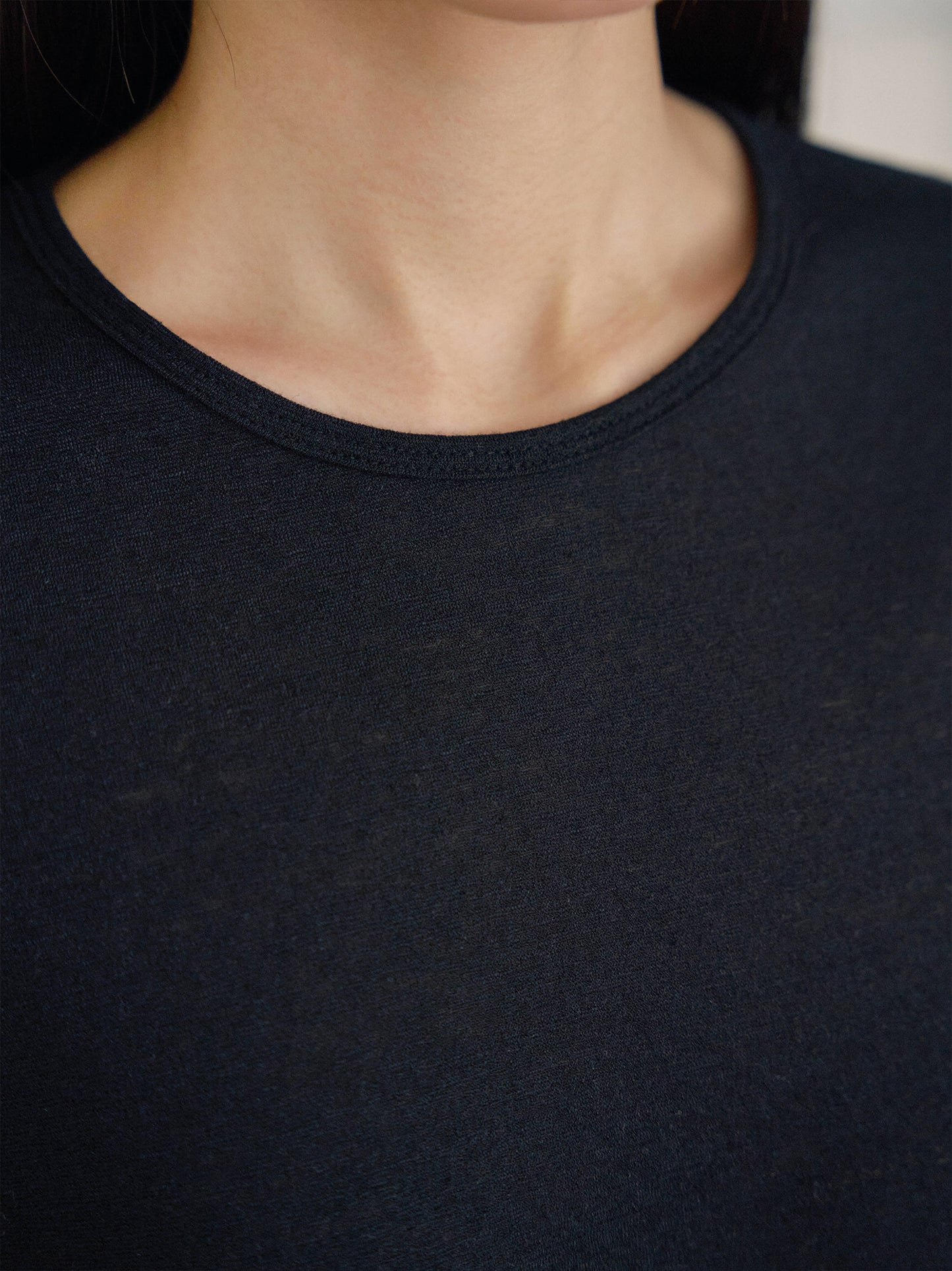 Linen Loose Short Sleeve - Black