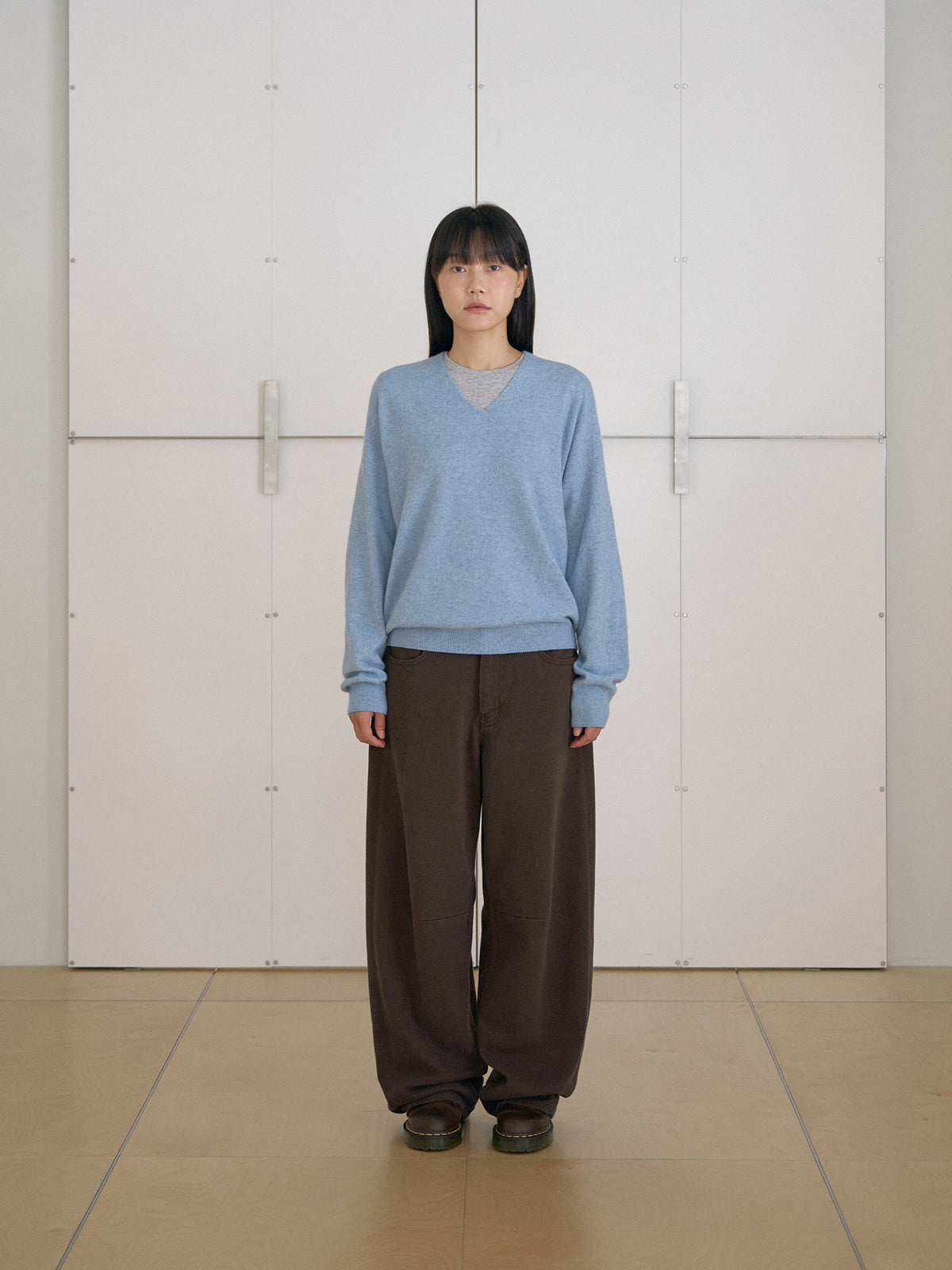 MARAN Cashmere Blend V-neck Pullover - Blue 商品画像18/21