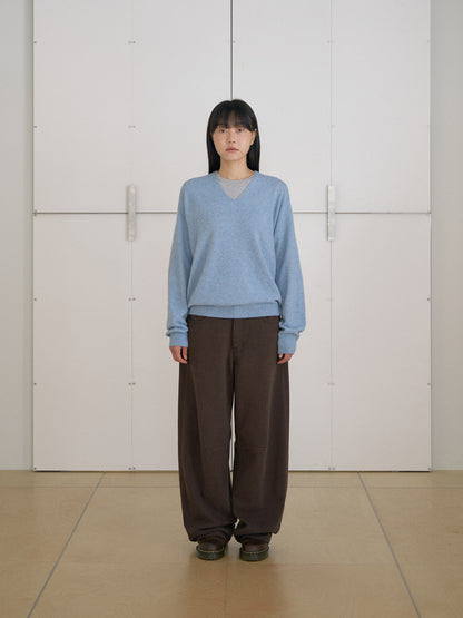 MARAN Cashmere Blend V-neck Pullover - Blue 商品画像18/21