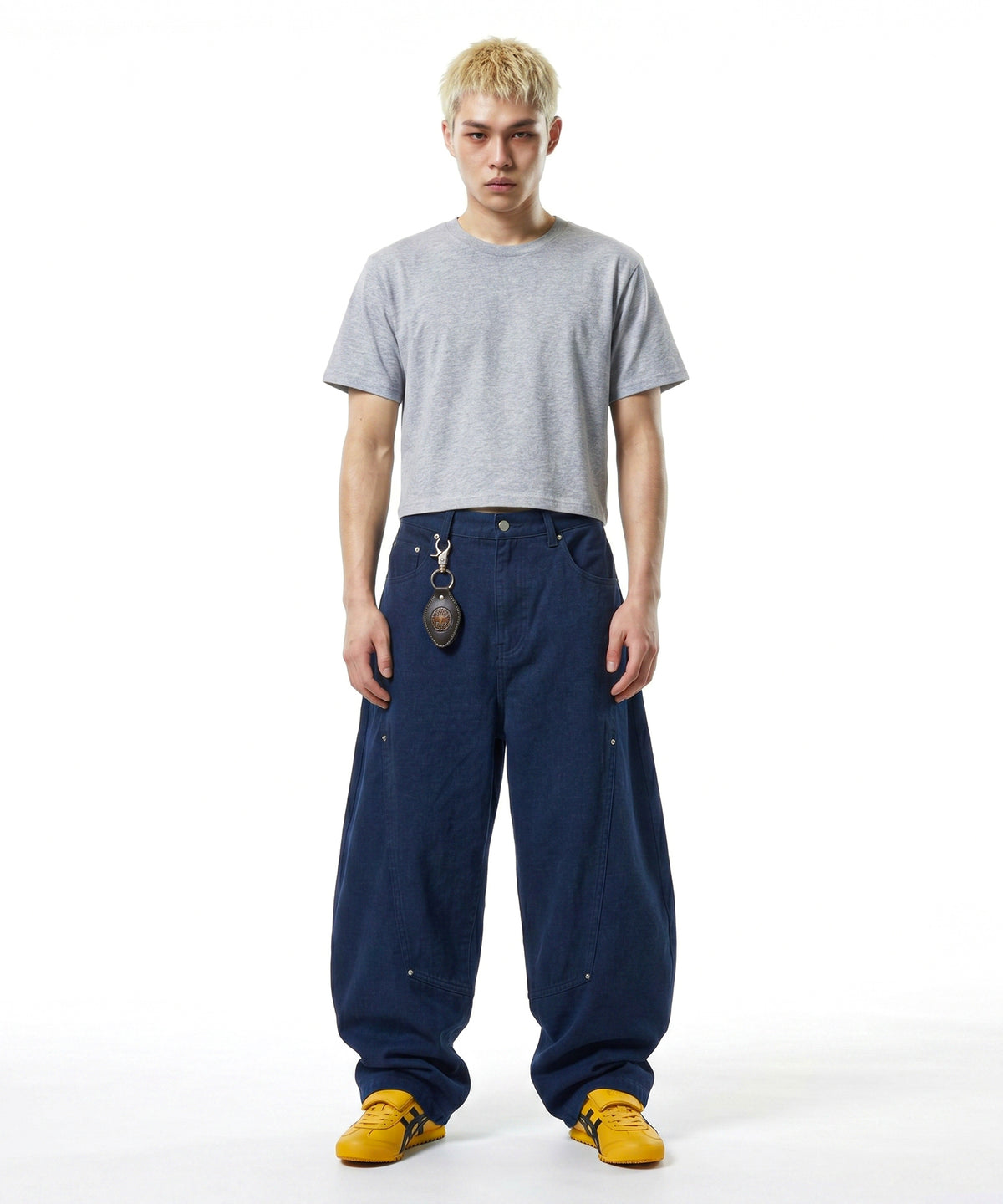 【C Wear シーウエア】MEN'S CROP T-SHIRT GRAY