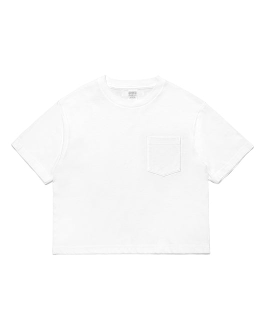 【C Wear シーウエア】Pocket Men's Crop T-Shirt White