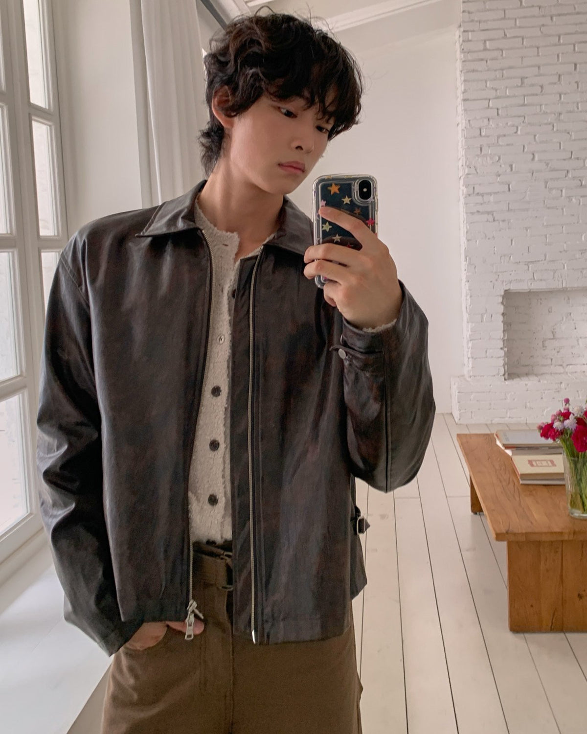 Classic Crack Leather Jacket