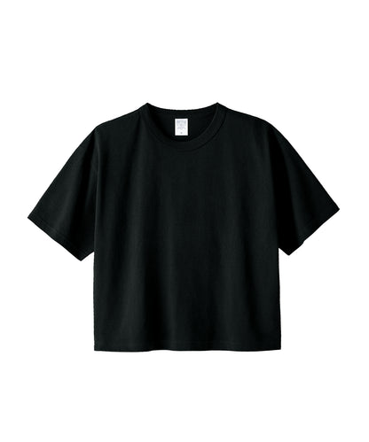 【C Wear】Neck Binding Men's Crop T-Shirt Black