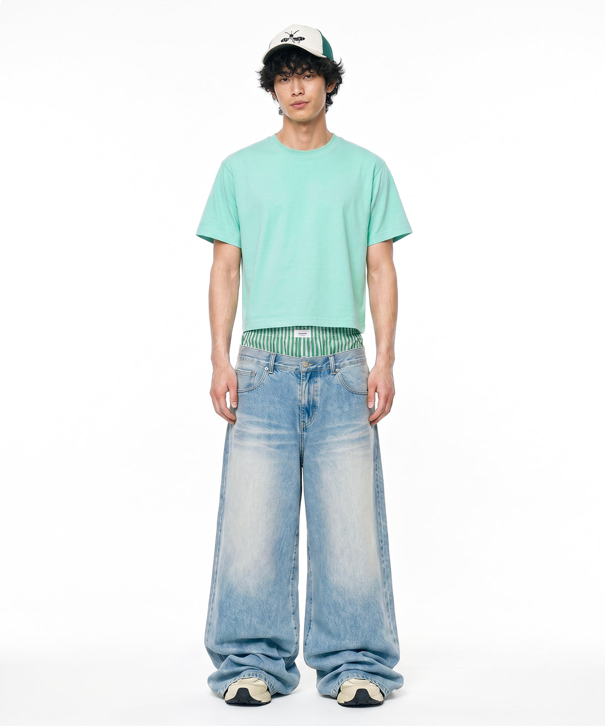 【C Wear シーウエア】MEN'S CROP T-SHIRT MINT