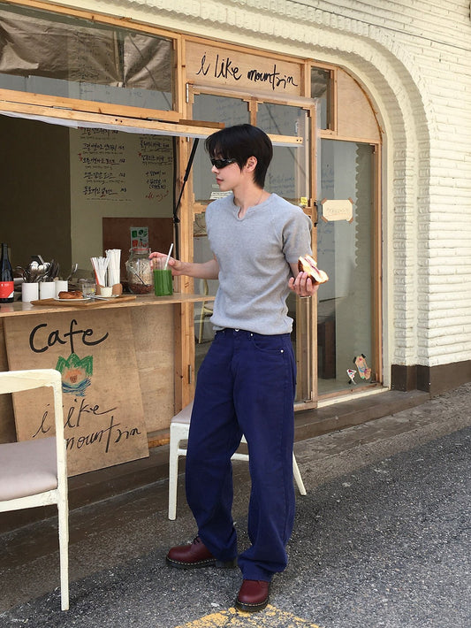 Label Dyeing Pants BLUE 着用イメージ