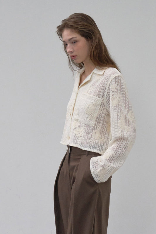 [HER&SHE 2025AW] A Rosy Lace Shirt