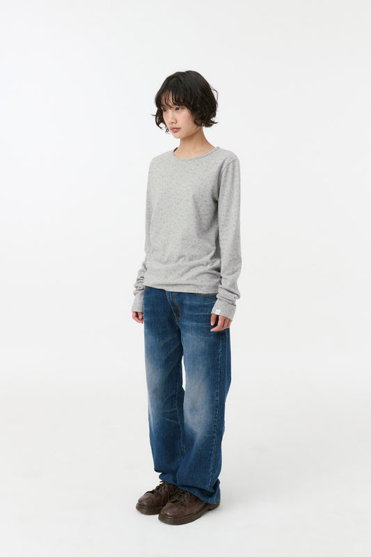 [9/8予約配送] FLORAL PATTERN LONG SLEEVE, GRAY