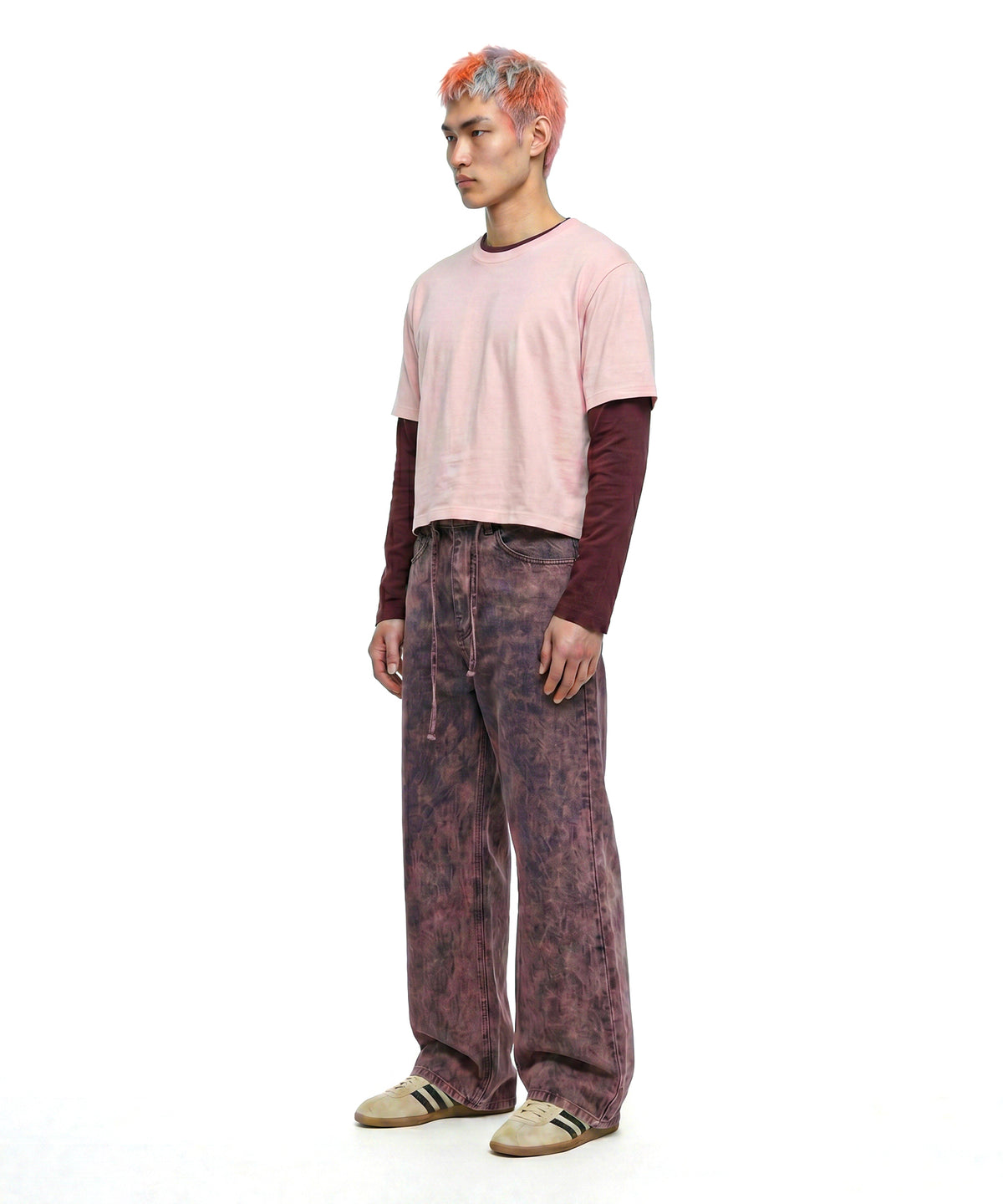 【C Wear シーウエア】MEN'S CROP T-SHIRT LIGHT PINK