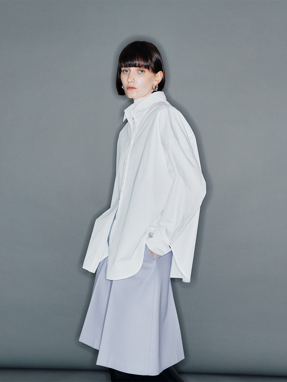 【ARIK. アリク】ACRAB Wide leg wool half pants Frost Blue