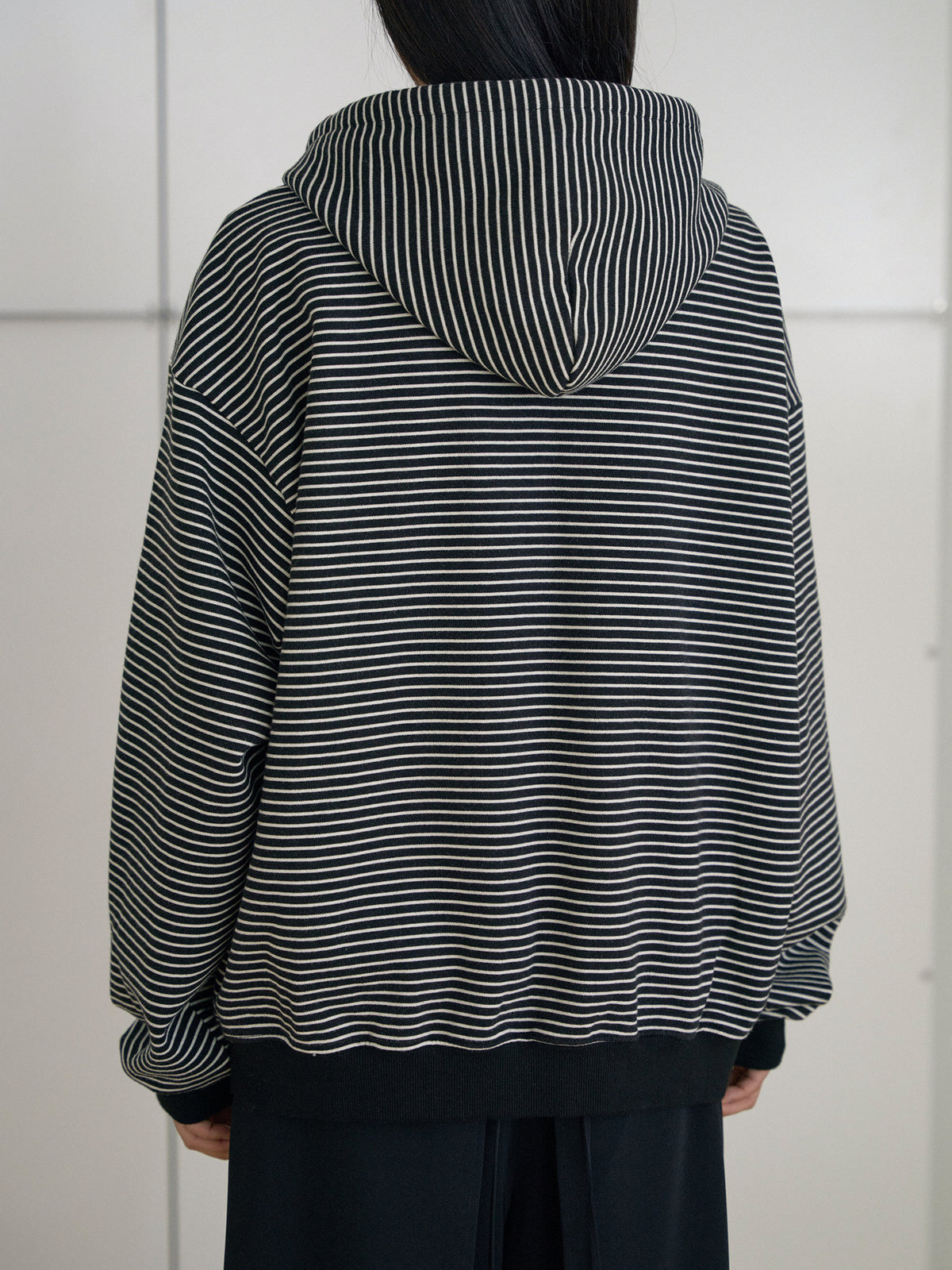 MARAN Stripe Hoodie Zip-up - Black 商品画像13/21