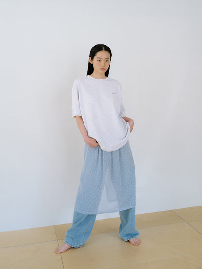 Curved Denim Pants - Light Indigo 3