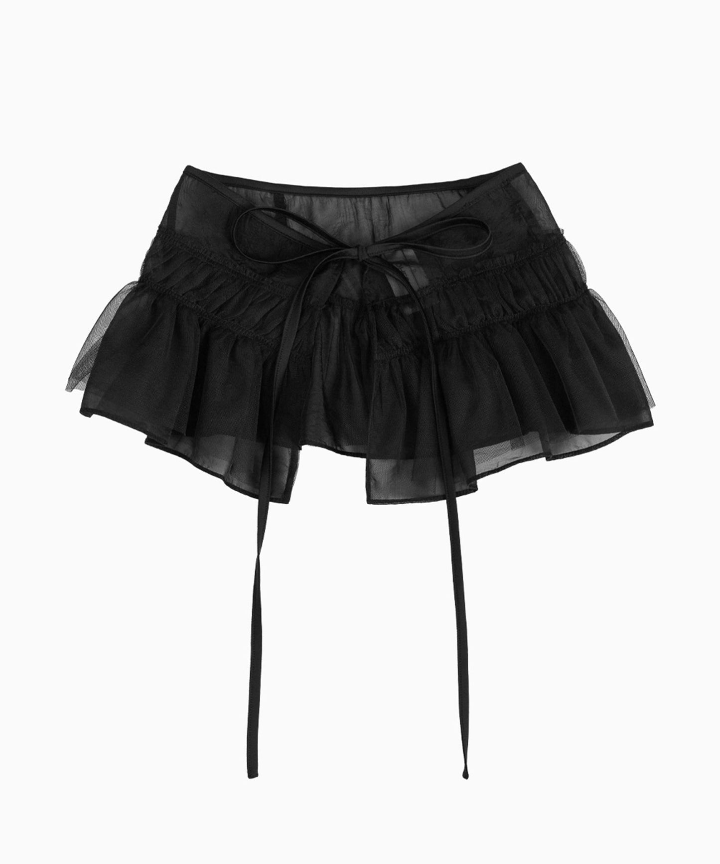 BALLET WRAP MINI SKIRT, BLACK